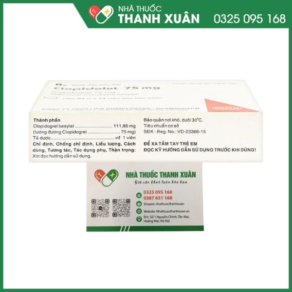 Clopidolut 75mg ngăn ngừa nhồi máu cơ tim